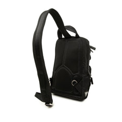 プラダ 三角ロゴプレート ファブリック ボディバッグ ショルダーバッグ 2VZ013 ブラック ナイロン メンズ PRADA 中古