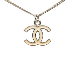 シャネル ココマーク ペンダント ネックレス 05V シルバー ホワイト メタル レディース CHANEL 中古