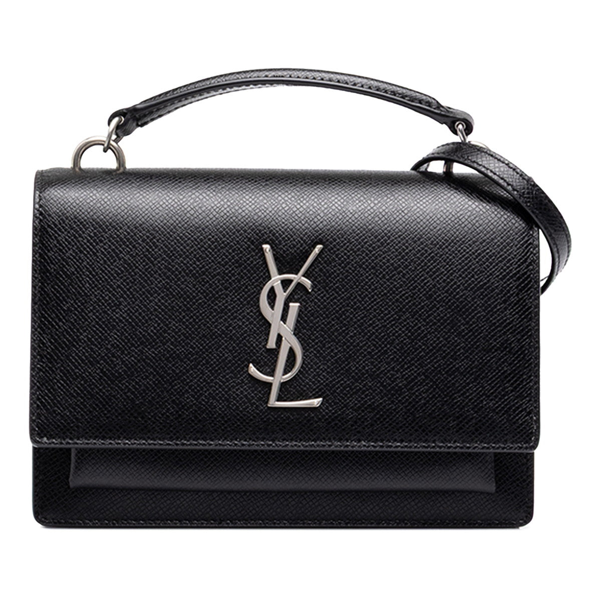 サンローラン サンセット ハンドバッグ 2WAY チェーン ショルダーバッグ 533026 ブラック レザー レディース SAINT LAURENT 中古