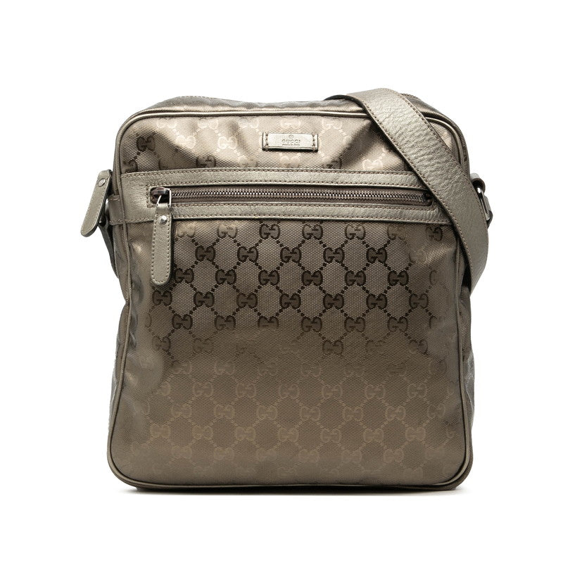 グッチ GGインプリメ 斜め掛け ショルダーバッグ 201448 ゴールド ブラウン系 PVC レザー メンズ GUCCI 中古