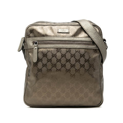 グッチ GGインプリメ 斜め掛け ショルダーバッグ 201448 ゴールド ブラウン系 PVC レザー メンズ GUCCI 中古