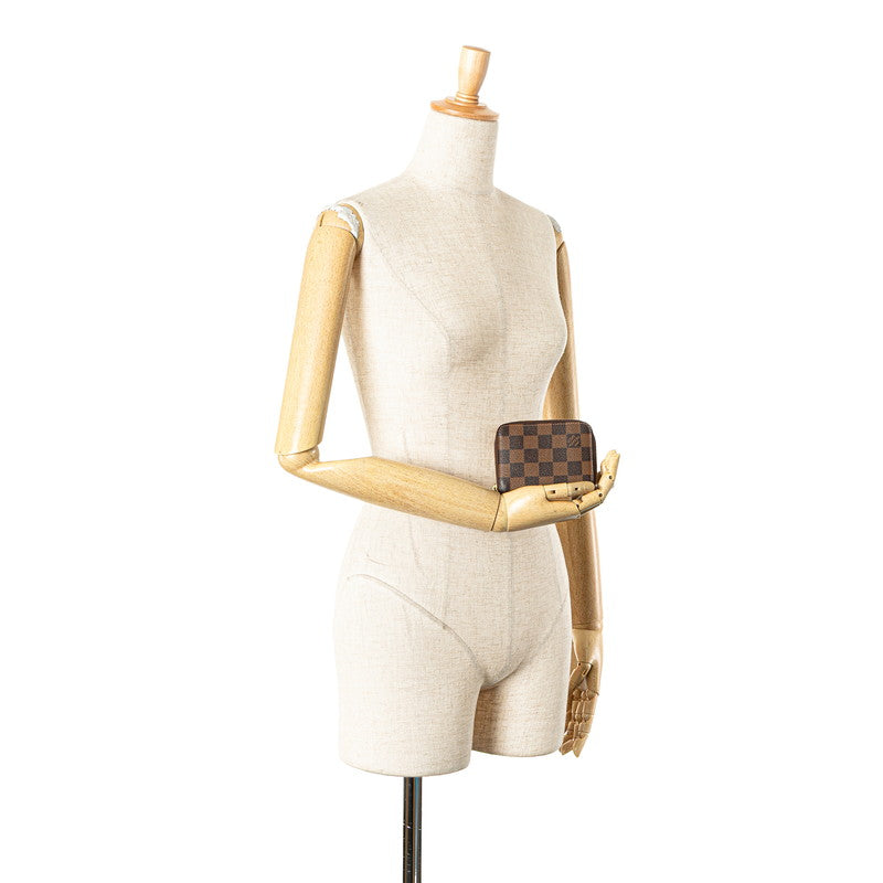ルイ ヴィトン ダミエ ジッピー コインパース コインケース 小銭入れ N63070 ブラウン PVC レザー レディース LOUIS VUITTON 【中古】