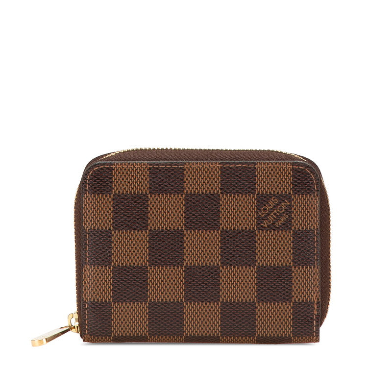 ルイ ヴィトン ダミエ ジッピー コインパース コインケース 小銭入れ N63070 ブラウン PVC レザー レディース LOUIS VUITTON 【中古】
