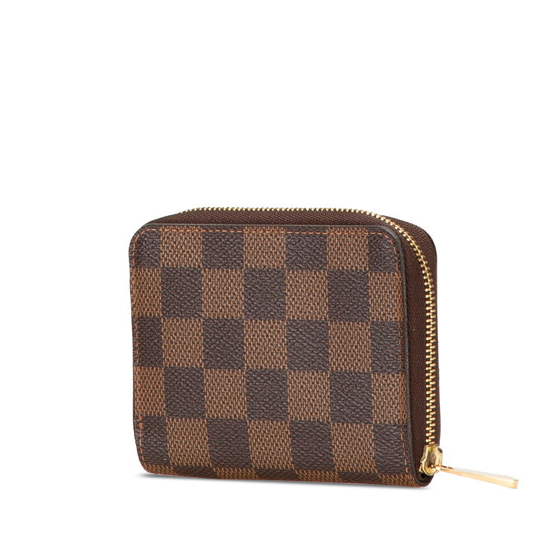 ルイ ヴィトン ダミエ ジッピー コインパース コインケース 小銭入れ N63070 ブラウン PVC レザー レディース LOUIS VUITTON 【中古】