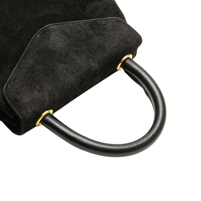 サルヴァトーレフェラガモ ハンドバッグ AN21 1726 ブラック スウェード レディース Salvatore Ferragamo 【中古】