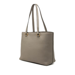 プラダ ロゴエンボス トートバッグ ショルダーバッグ グレー レザー レディース PRADA 【中古】