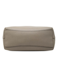 プラダ ロゴエンボス トートバッグ ショルダーバッグ グレー レザー レディース PRADA 【中古】
