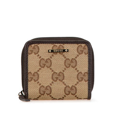 グッチ GGキャンバス ミニ コインケース 小銭入れ 115255 ブラウン ベージュ キャンバス レザー レディース GUCCI 【中古】