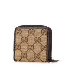 グッチ GGキャンバス ミニ コインケース 小銭入れ 115255 ブラウン ベージュ キャンバス レザー レディース GUCCI 【中古】