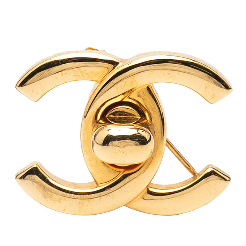 シャネル ヴィンテージ ココマーク ターンロック ブローチ ゴールド メッキ レディース CHANEL 【中古】