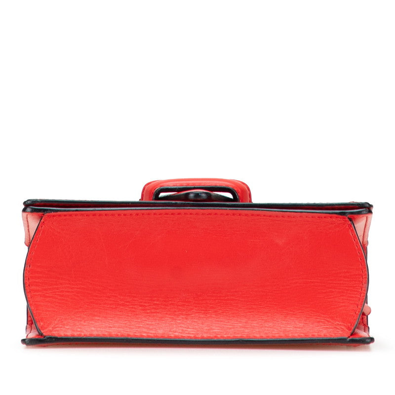 ロエベ バルセロナ ショルダーバッグ レッド レザー レディース LOEWE 【中古】