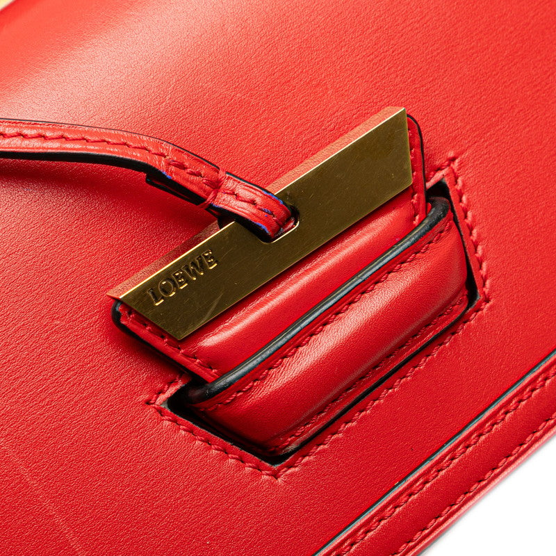 ロエベ バルセロナ ショルダーバッグ レッド レザー レディース LOEWE 【中古】