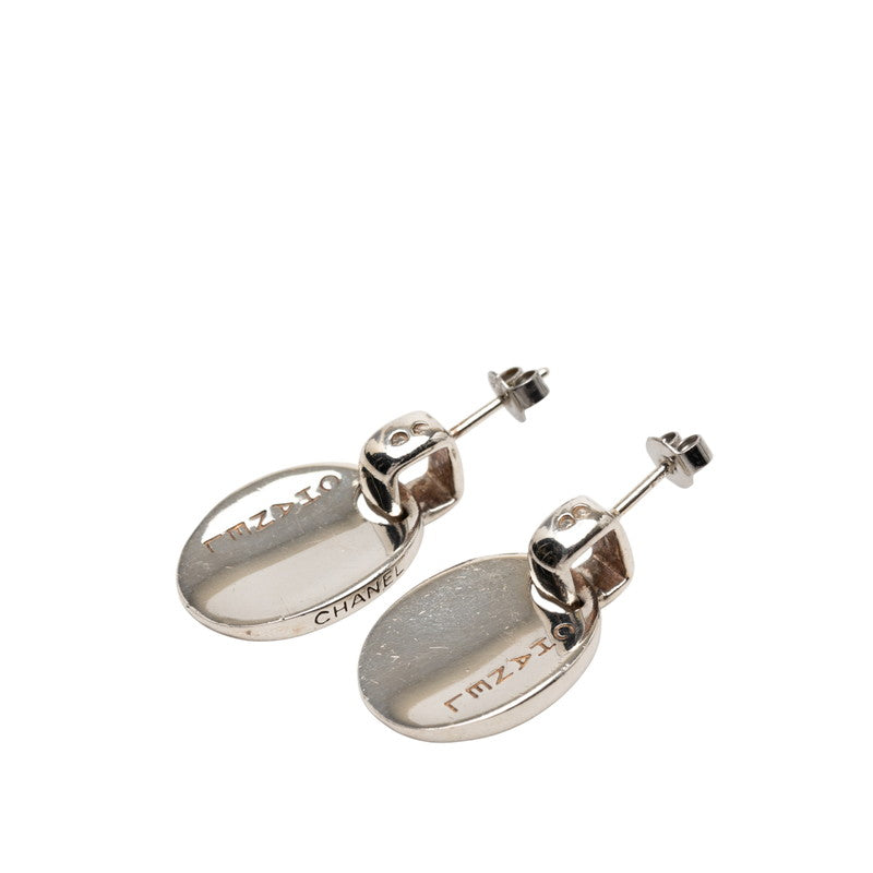 シャネル ロゴ オーバル スタッドピアス SV925 シルバー レディース CHANEL 【中古】