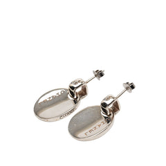 シャネル ロゴ オーバル スタッドピアス SV925 シルバー レディース CHANEL 【中古】