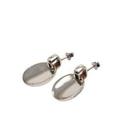 シャネル ロゴ オーバル スタッドピアス SV925 シルバー レディース CHANEL 【中古】