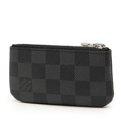 ルイ ヴィトン ダミエ グラフィット ポシェット クレ コインケース 小銭入れ N60155 ブラック PVC レザー メンズ LOUIS VUITTON 中古