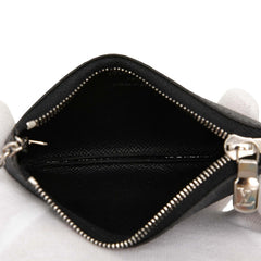 ルイ ヴィトン ダミエ グラフィット ポシェット クレ コインケース 小銭入れ N60155 ブラック PVC レザー メンズ LOUIS VUITTON 中古