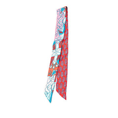 エルメス ツイリー Coup de Fouet au Bloc Rouge 鞭 ブロック ルージュ スカーフ ピンク マルチカラー シルク レディース HERMES 【中古】