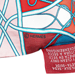 エルメス ツイリー Coup de Fouet au Bloc Rouge 鞭 ブロック ルージュ スカーフ ピンク マルチカラー シルク レディース HERMES 【中古】