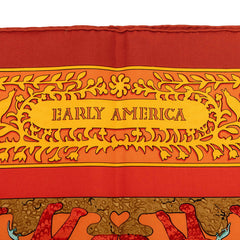 エルメス カレ90 EARLY AMERICA 古き良きアメリカ スカーフ 大判 ブラウン系 マルチカラー シルク レディース HERMES 【中古】