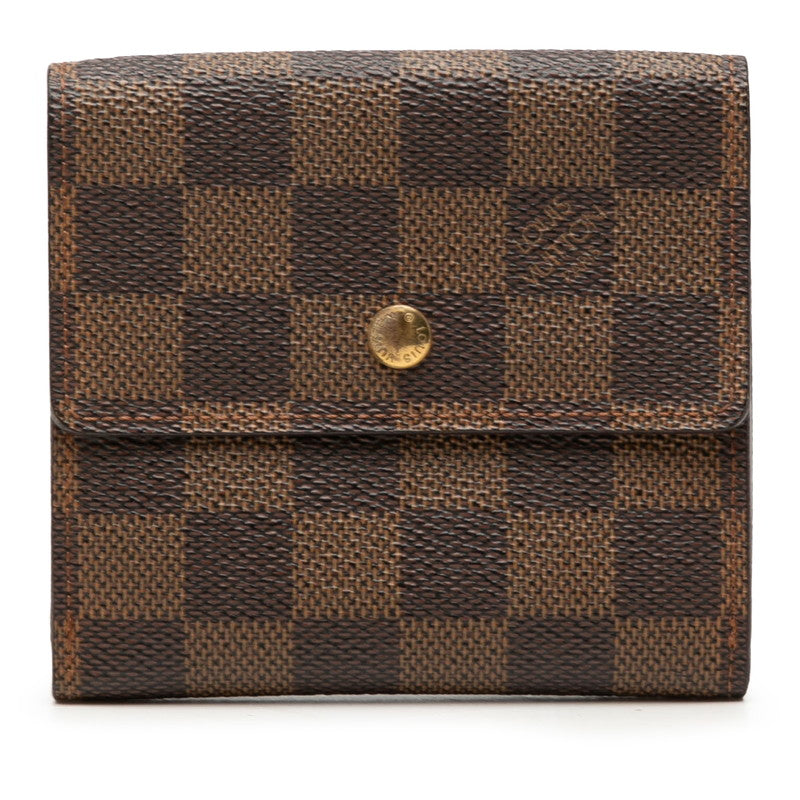 ルイ ヴィトン ダミエ ポルトフォイユ エリーズ 二つ折り財布 N61654 ブラウン PVC レザー レディース LOUIS VUITTON 【中古】
