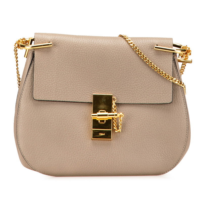 クロエ ドリュー チェーンショルダーバッグ ベージュ レザー レディース Chloe 【中古】