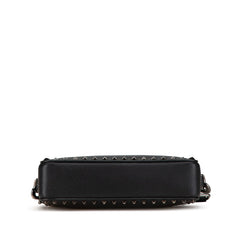 ヴァレンティノ ロックスタッズ ショルダーバッグ ブラック レザー レディース VALENTINO 【中古】
