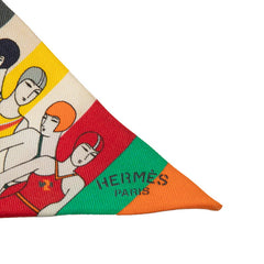 エルメス ツイリー LES BAIGNEUSES 水遊びをする人 スカーフ マルチカラー シルク レディース HERMES 【中古】