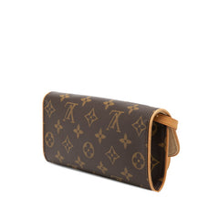 ルイ ヴィトン モノグラム ポシェット ツインPM ショルダーバッグ M51854 ブラウン PVC レザー レディース LOUIS VUITTON 【中古】