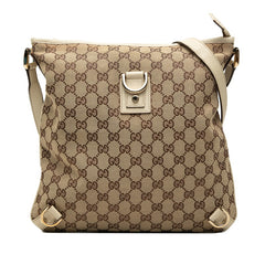グッチ GGキャンバス アビー 斜め掛け ショルダーバッグ 131326 ベージュ アイボリー レザー レザー レディース GUCCI 中古