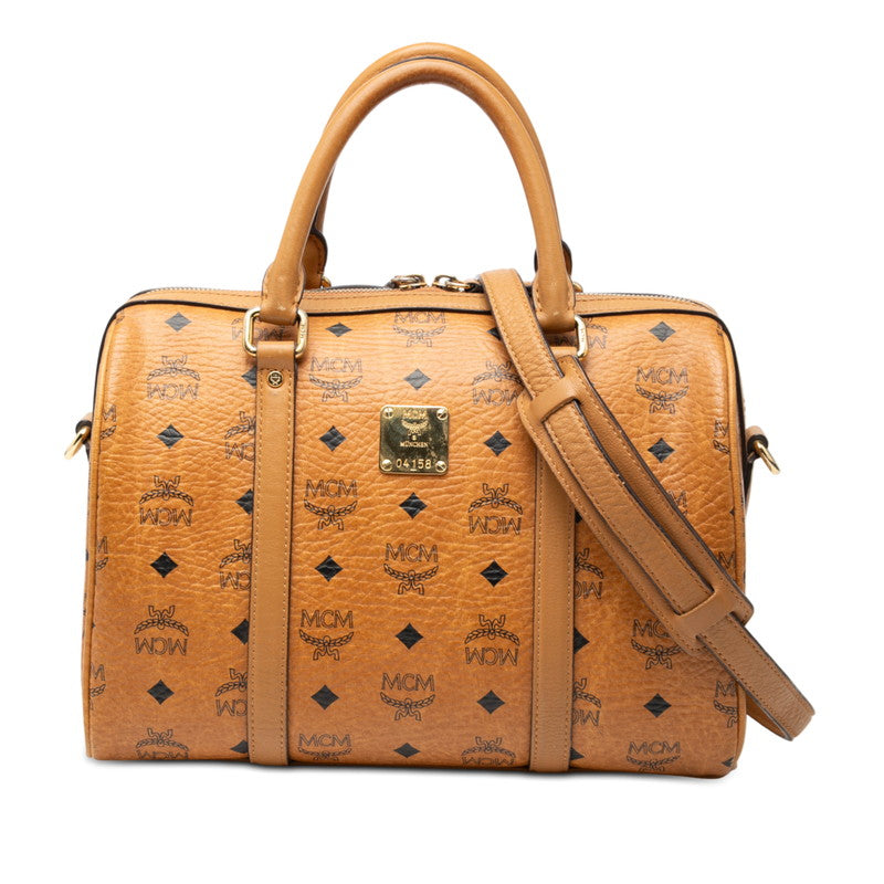 エム シー エム ヴィセトス ハンドバッグ ショルダーバッグ 2WAY ブラウン PVC レザー レディース MCM 【中古】