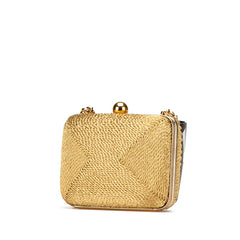 シャネル ココマーク チェーン ワンショルダーバッグ ゴールド グリッターキャンバス レザー レディース CHANEL 【中古】