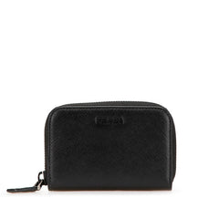 プラダ サフィアーノ ラウンドファスナー コインケース ブラック レザー レディース PRADA 【中古】