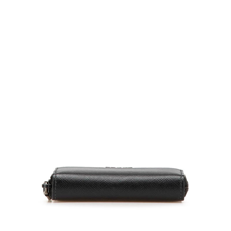 プラダ サフィアーノ ラウンドファスナー コインケース ブラック レザー レディース PRADA 【中古】