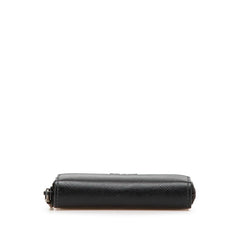 プラダ サフィアーノ ラウンドファスナー コインケース ブラック レザー レディース PRADA 【中古】