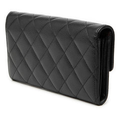 シャネル ココマーク マトラッセ 長財布 ブラック キャビアスキン レディース CHANEL 【中古】