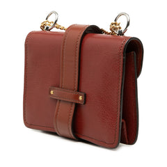 クロエ アビー 斜め掛け チェーン ショルダーバッグ ブラウン ゴールド レザー メッキ レディース Chloe 【中古】