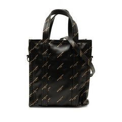 バレンシアガ ロゴ トートバッグ ショルダーバッグ 2WAY ブラック レザー レディース BALENCIAGA 中古