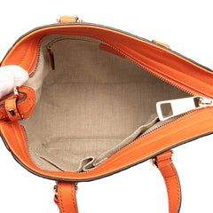 グッチ マイクログッチシマ ハンドバッグ ショルダーバッグ 2WAY 449241 オレンジ レザー レディース GUCCI 【中古】