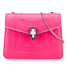 ブルガリ セルペンティ フォーエバー チェーン ショルダーバッグ ピンク レザー レディース BVLGARI 【中古】