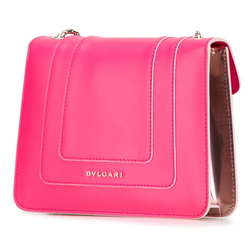 ブルガリ セルペンティ フォーエバー チェーン ショルダーバッグ ピンク レザー レディース BVLGARI 【中古】