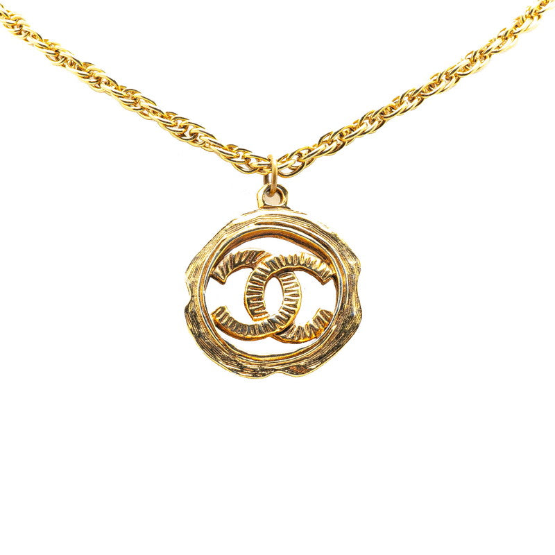 シャネル ココマーク ラウンド サークル ネックレス ゴールド メッキ レディース CHANEL 【中古】