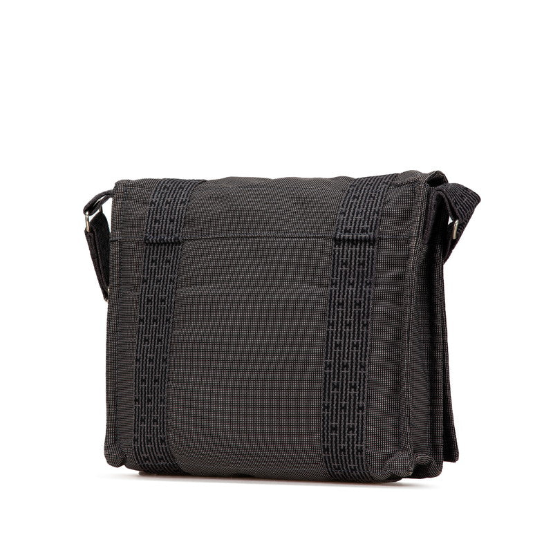 エルメス エールライン バサスPM 斜め掛け ショルダーバッグ グレー キャンバス レディース HERMES 【中古】