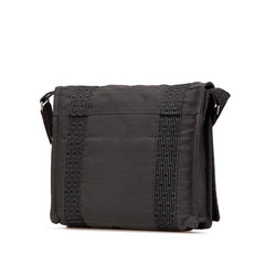 エルメス エールライン バサスPM 斜め掛け ショルダーバッグ グレー キャンバス レディース HERMES 【中古】
