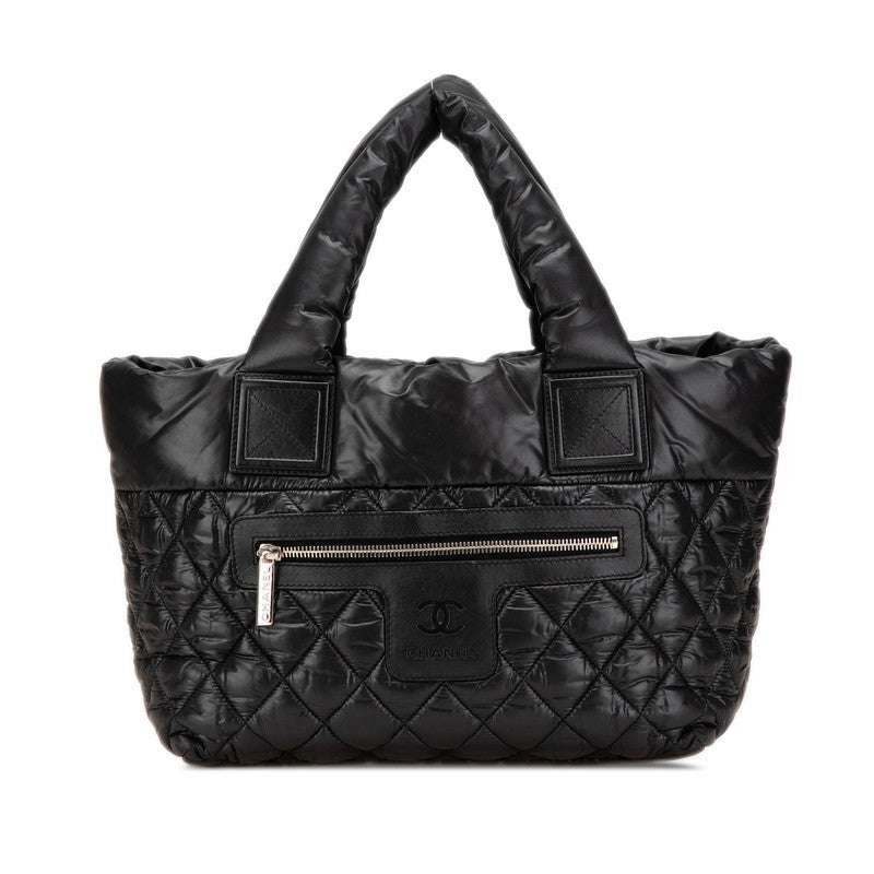 シャネル マトラッセ コココクーン ハンドバッグ トートバッグ ブラック ナイロン レザー レディース CHANEL 【中古】