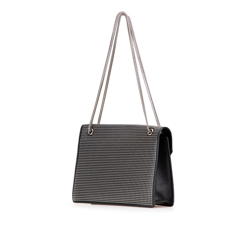 サンローラン ベティ スタッズ チェーン ショルダーバッグ ブラック シルバー レザー レディース SAINT LAURENT 【中古】