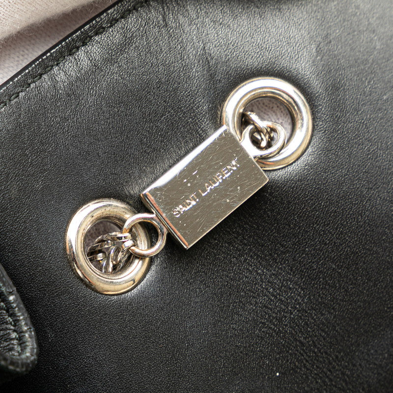 サンローラン ベティ スタッズ チェーン ショルダーバッグ ブラック シルバー レザー レディース SAINT LAURENT 【中古】