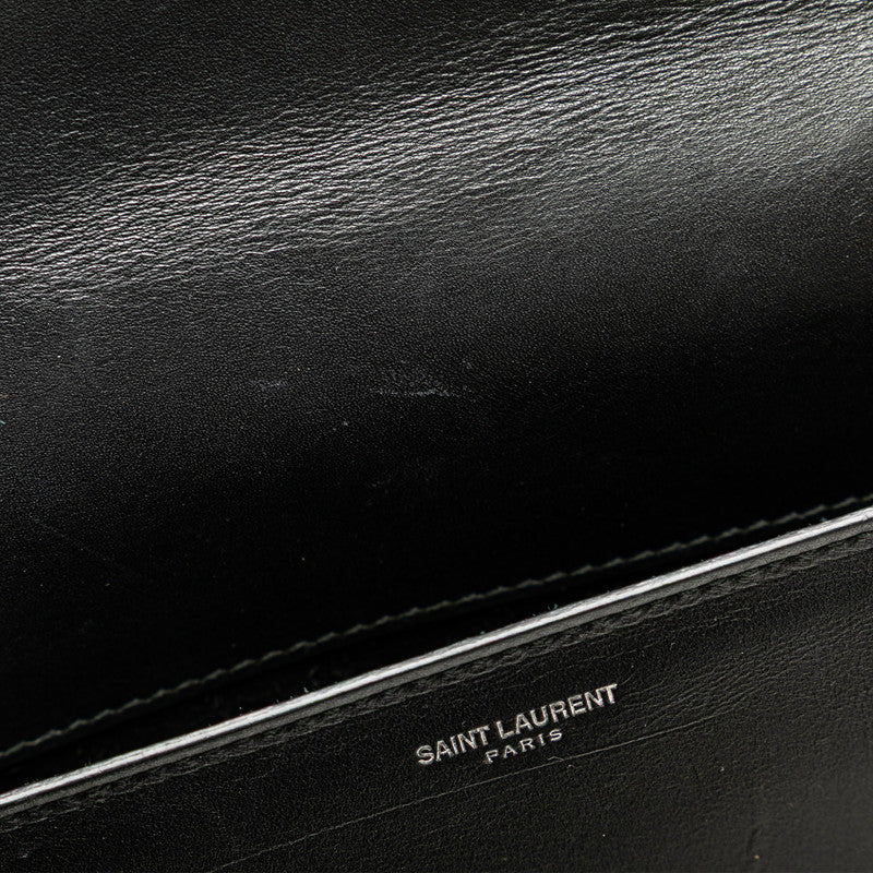 サンローラン ベティ スタッズ チェーン ショルダーバッグ ブラック シルバー レザー レディース SAINT LAURENT 【中古】