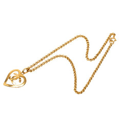 シャネル ヴィンテージ ココマーク ハート モチーフ ローグ チェーン ネックレス ゴールド メッキ レディース CHANEL 【中古】