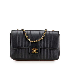 シャネル マドモアゼル ココマーク チェーンショルダーバッグ ブラック キャビアスキン レディース CHANEL 【中古】